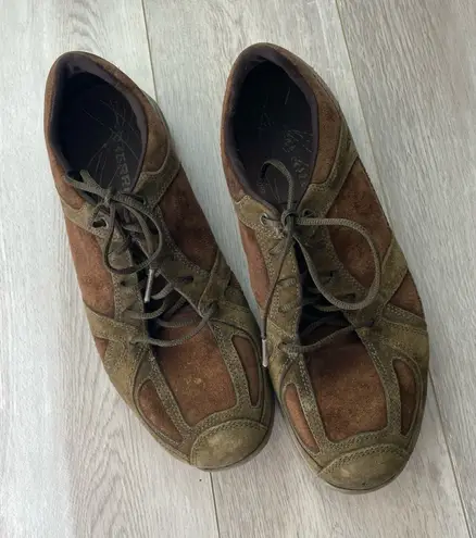 Merrell Suede Sneakers aria oxford lace up womens Brown Green size 8 granola