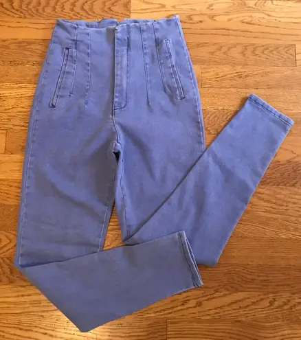 No back pockets High waist skinny jeans size M Blue Size M