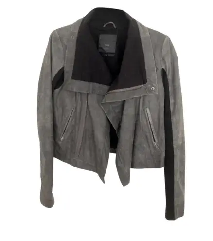 🔥 $895 VEDA NYC Grey Leather Jacket Rick Owens Size M Celebrity Style Classic Gray Size M