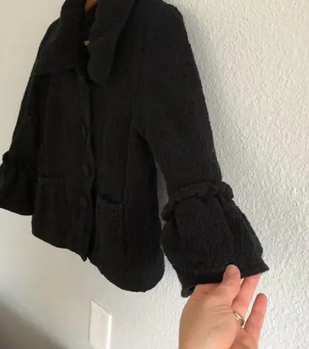 Black & Silver Cropped Dressy Jacket, Large