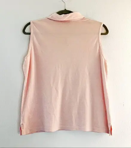 Tommy Bahama  Sleeveless Polo Pink Silk Blend Top Sz L GUC *See Description*