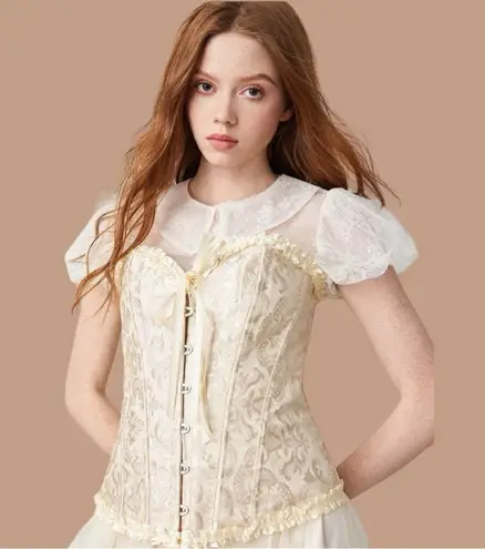 Super cute cream silky look bustier! New Size 3X