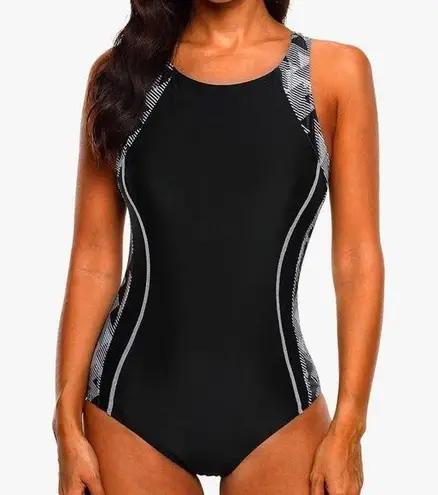 beautyin Women's One Piece Athletic Racerback Swimsuit Slimming Bathing Suit L Black Size L