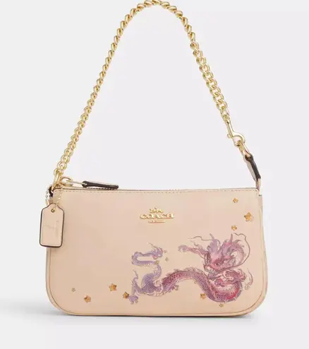 Coach New Year Nolita 19 With Chain Signature Canvas/Leather And Dragon CQ072