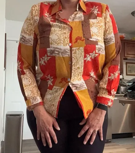 Vintage 90’s Kathy Ike Citrus & Oil Button