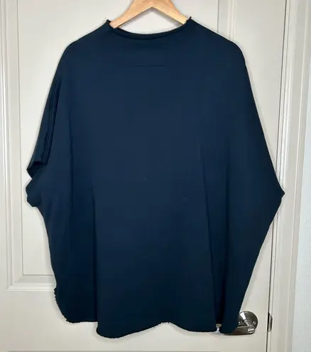 Frank & Eileen Audrey Funnel Neck Capelet Triple Fleece One Size Blue Size undefined
