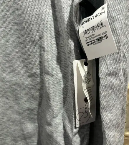 Treasure & Bond Grey Heather-Navy Crew Neck Contrast Trim Thermal Top Sz XL