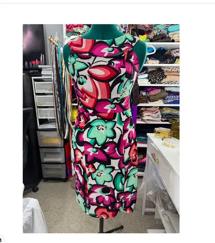 Sangria Sleeveless dress with vibrant floral!