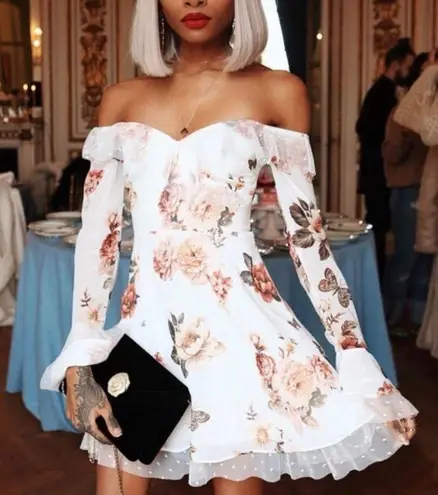 Majorelle Scout Mini Dress In White Zinnia Floral