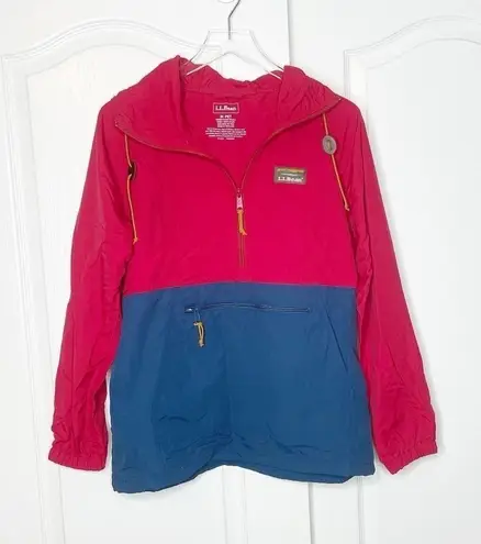 L.L.Bean  Anorak Jacket Red & Blue Size Medium Petite