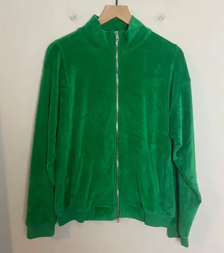 Suzie Kondi NWT - Unisex Zip Jacket Velour Jelly Bean Green Track Full Zip