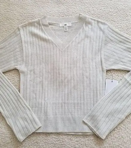 BP .  Women's Reagan Rib Knit Crop Sweater In Ivory Size XS