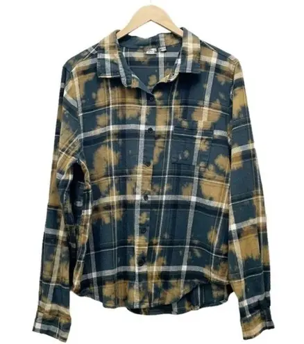 Star Wars Top The Mandalorian Grogu Baby Yoda Plaid Grunge Flannel Size Large