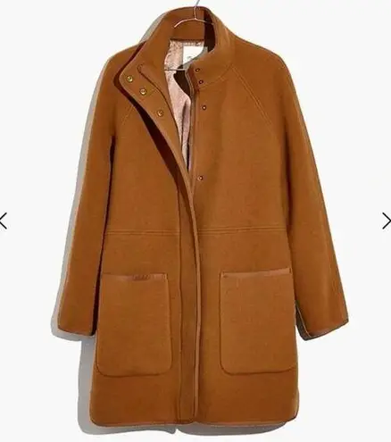 Madewell  Women’s Camel Wool Blend Zip-up Snap Button Estate Cocoon Coat XXL