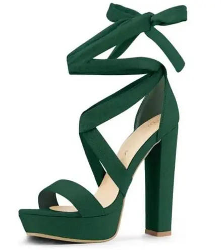 Allegra K NWOT Open Toe Lace Up Platform heels - Size 9