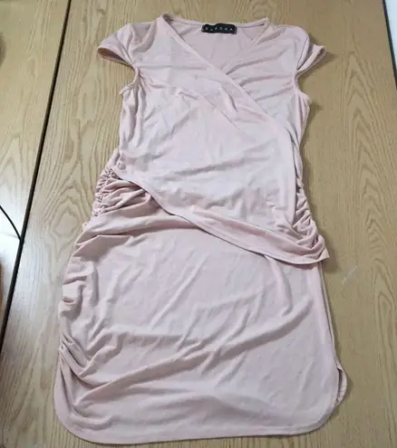 Womens Sabora Dress Wrapped Ruched with V