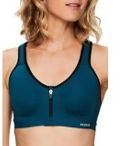 RBX Active | High Impact Maximum Support Zip Front Adjustable Sports Bra | XL Green