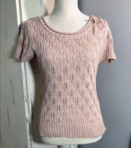Mary Firenze Blush crocheted Top/sweater Pink Size M