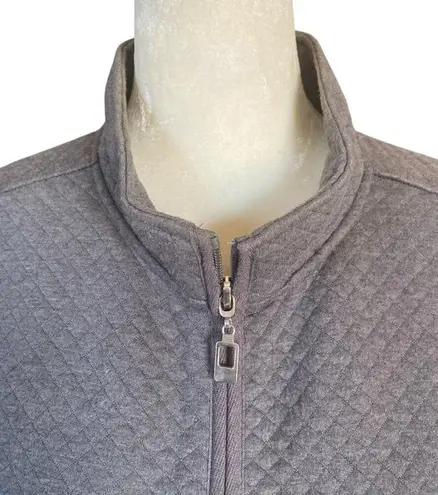 Laura Scott XL Petite gray sleeveless zip up vest with pockets women's