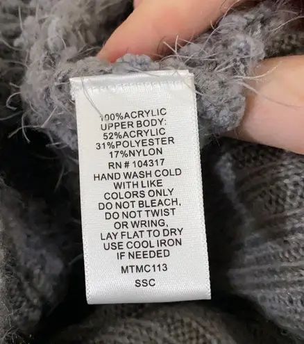 Allison Brittney mixed texture longline ruffle neckline front tie cardigan sz M - Image 9