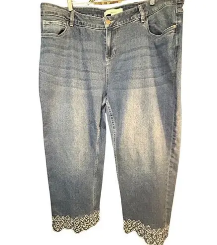 1946 Denim Curvy Cropped Jeans 18W (40" Waist) Blue