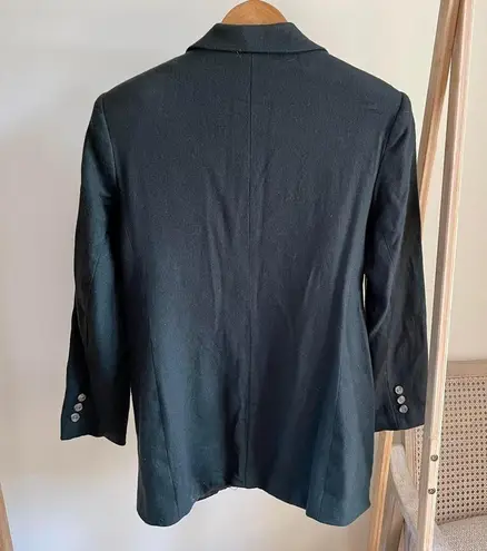 Vintage Longline Wool Collared Blazer Coat in Forest Green Size 10