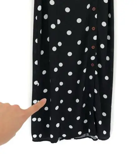 Free People  Polka Dot Midi Skirt Black White 4