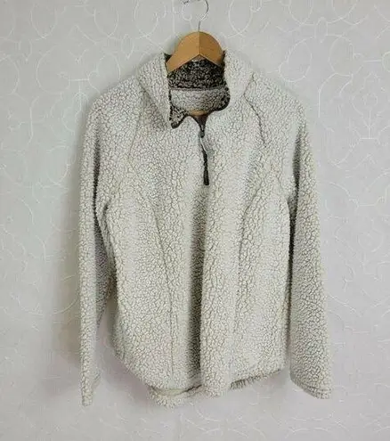 Members Mark Womens Sweater Size Large Cream Cozy Sherpa Cream Pullover
