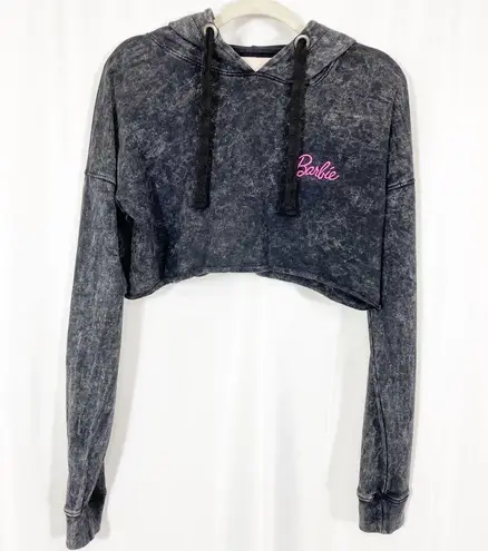 Missguided Misguided x Barbie Marble Grey Cropped Hoodie
