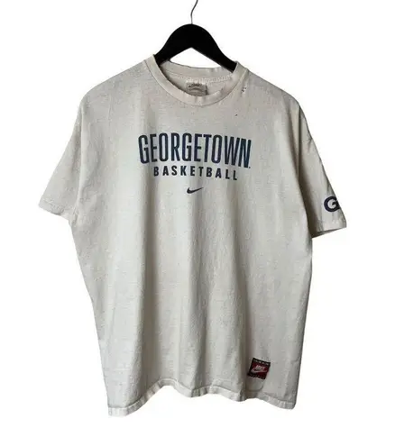 Nike Distressed Georgetown Basketball T Shirt Vintage 90s Extra Large XL White