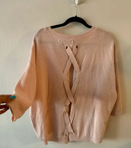 New York And Company Knit Pink Sweater Top Small