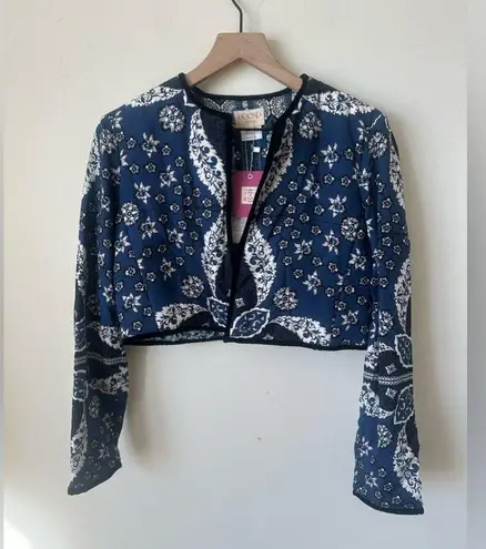 NWT Beyond by Vera Joan Reversible Quilted Jacket Blue Size XS White