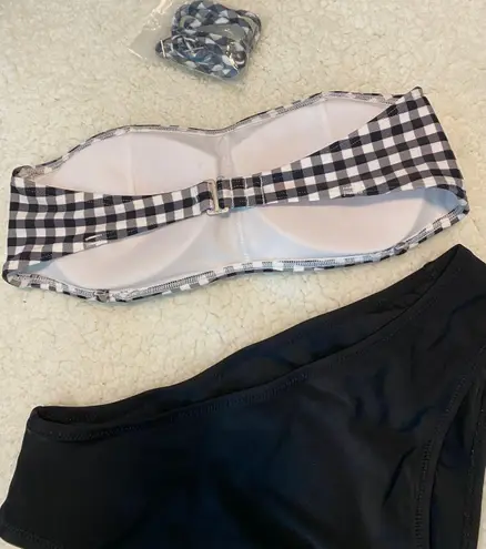 Abercrombie & Fitch checkered bandeau bikini top