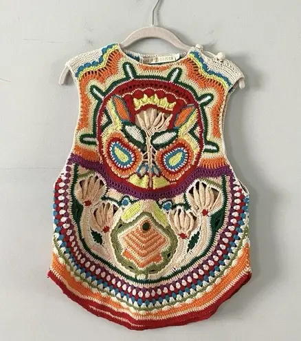 Marie Oliver NWT Armory Rainforest Crochet Linen Blend Tank Top