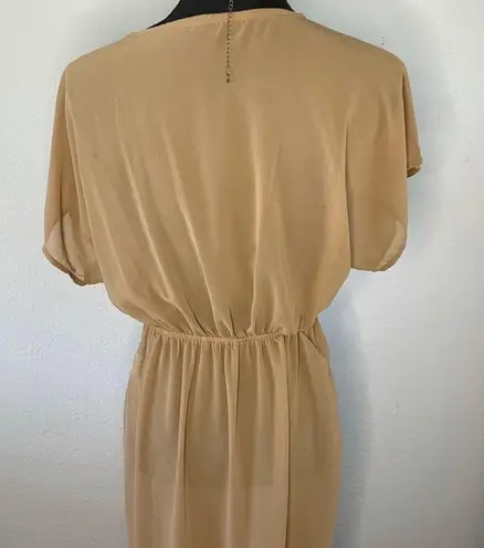 Beach Cover Up Dress With Side Slits Tan