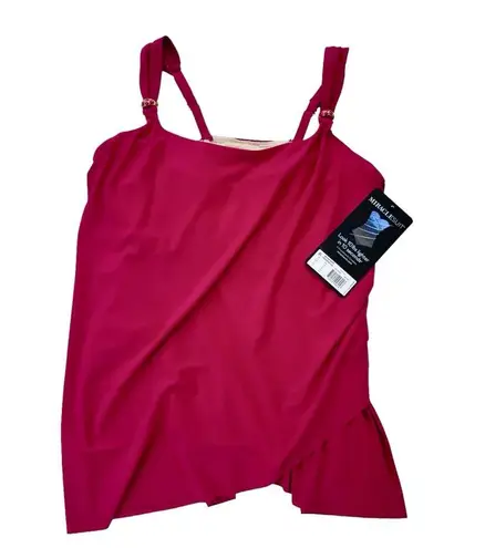 MiracleSuit  Razzle Dazzle Underwire Tankini Top DDCup Grenadine Red Size 12 NWT