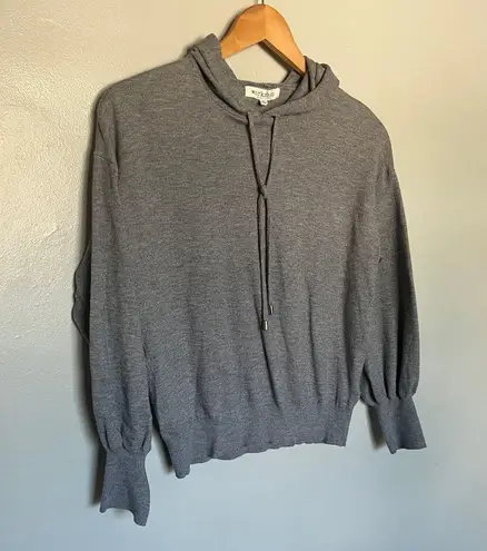 Workshop Republic Clothing Drawstring Cotten Hoodie Sweatshirt Grey Small