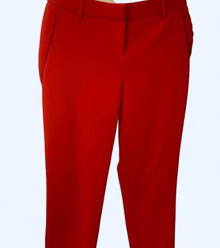 Adrienne Vittadini Vibrant Redish Orange Women's Trousers with pocket detail S