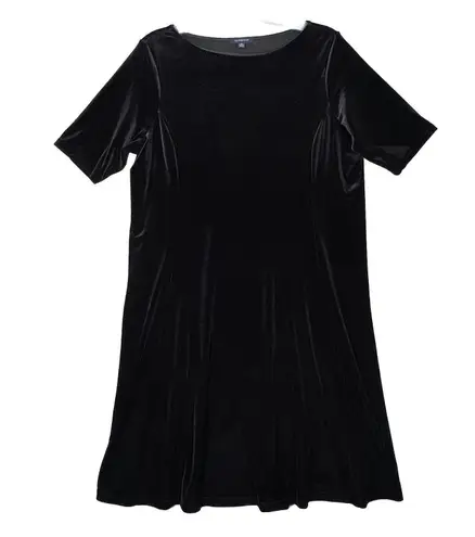 Lands End Dress Womens 1X Black Velvet Twist Witchy Whimsigoth Gothic Sultry