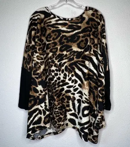 The Zig Zag Stripe Animal Print Tunic Top Size XL - Image 34