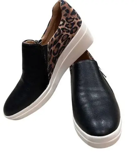 Naturalizer Sierra Women's Slip-On Shoes Black Leopard Size 6.5 M