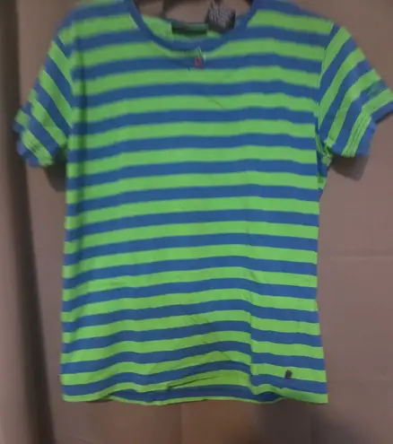 Catalina Vintage Shirt Womens Medium Blue Green Striped 70s 80s