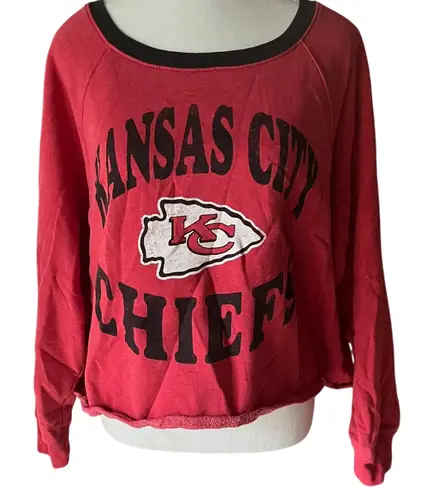 47 Brand Kansas City Chiefs Cropped Sweatshirt Red Black Sporty Womens L