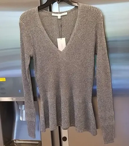 Veronica Beard ππ Esmerelda V-neck Pullover Grey