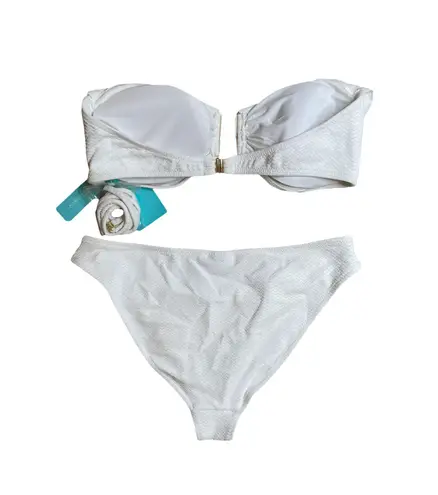 Melissa Odabash Maine Mazy White Bikini Top and Bottom Retail $244.00