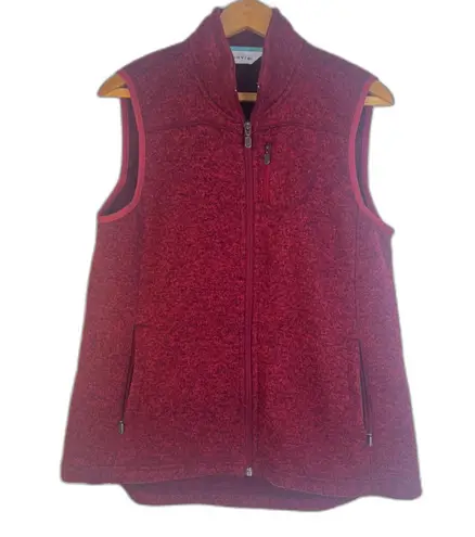 Orvis Sleeveless Fleece Knit Full Zip Sweater Vest Minimalist Conservative Large