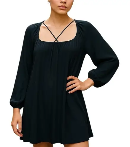 Samantha Treacy Long Sleeve Bubble Hem Dress Navy Size 6 Party Wedding Guest Blue