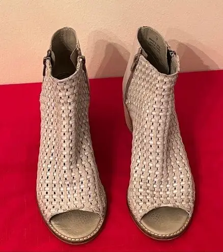 SbiccaTan Waterfront Leather Peep-Toe Bootie