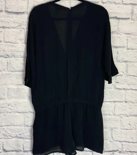 Joie  Benoite black sheer silk short sleeve romper medium