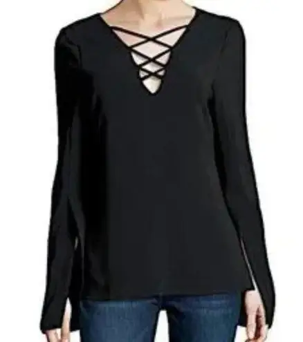 Ramy Brook  Black Bell Sleeve Top Sz. 6